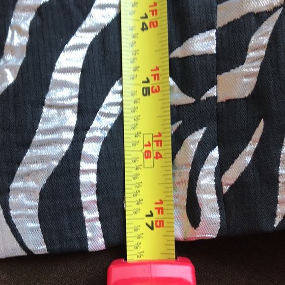 V Cristina Black Silver Metallic Floral Print Double Breasted 3/4th Sleeves SZ M - Picture 13 of 15